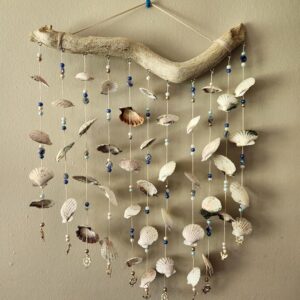 driftwood art shell windchime